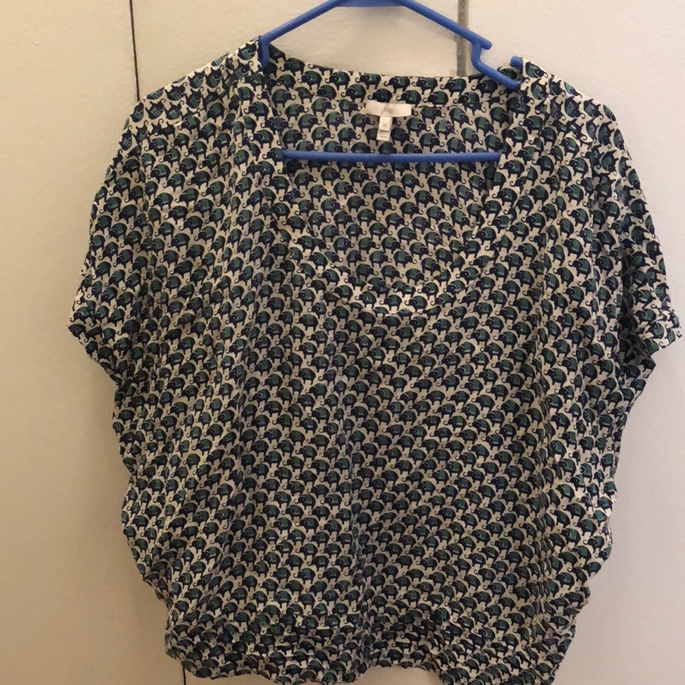 Joie silk shirt with elephant pattern